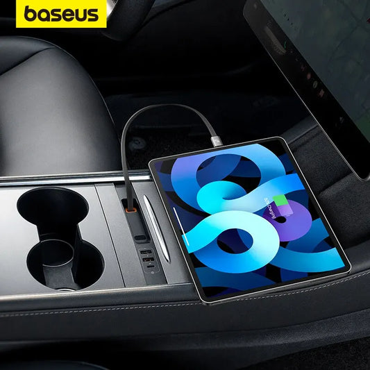 Baseus 4-Port USB Hub for Tesla Model 3 and Model Y - Fast Charging 45W PD Docking Station