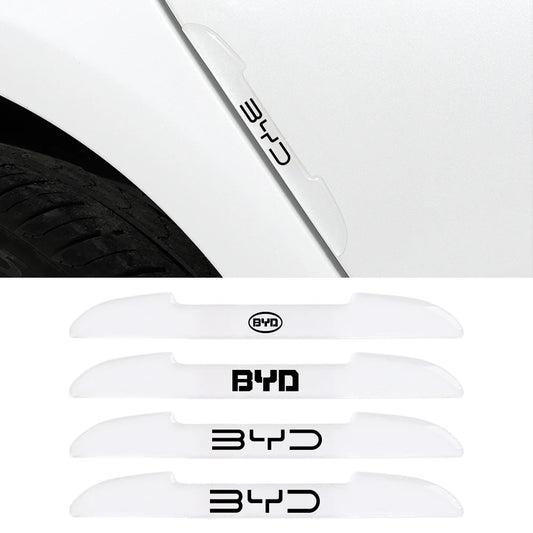 4-Pc Transparent Car Door Anti-Collision Strips for BYD - Durable Silica Gel Protection