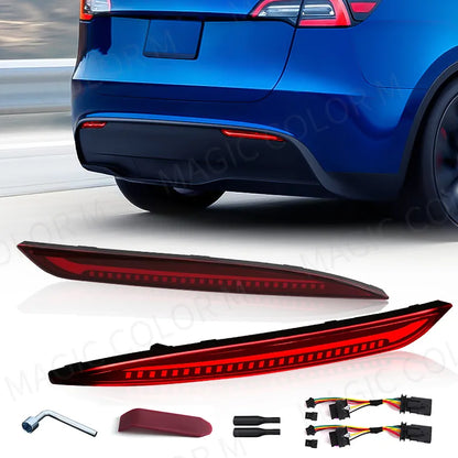 Tesla Model 3 (2018-2023) LED Rear Bumper Reflector - Brake, Light, & Dynamic Turn Signal