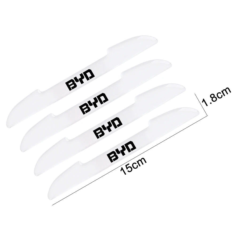 4-Pc Transparent Car Door Anti-Collision Strips for BYD - Durable Silica Gel Protection