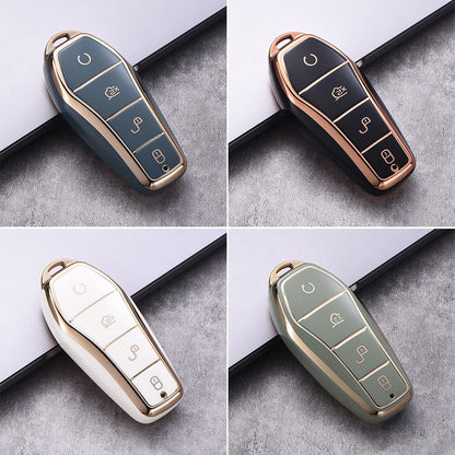 Soft TPU Car Key Case for BYD - 4 Button Remote Control Protector