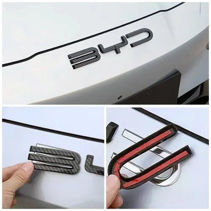 Carbon Emblem Badge Decals for BYD Seal – Gloss Black or Carbon Fibre Finish