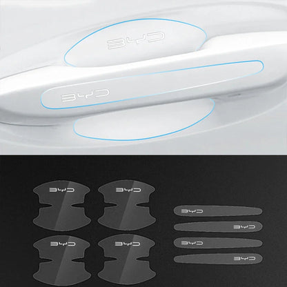 8-Pc Transparent Car Door Handle & Bowl Protection Stickers for BYD - Scratch-Resistant TPU