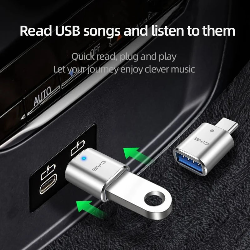 LED USB 3.0 to Type C Adapter for BYD - Fast Charging & 5Gbps Data Transfer