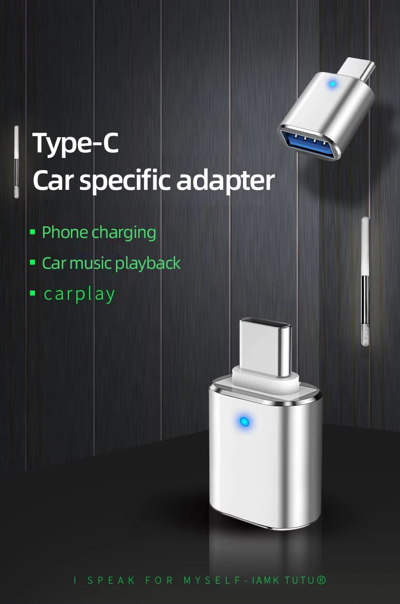 Universal LED USB 3.0 to Type C Adapter - Fast Charging & 5Gbps Data Transfer