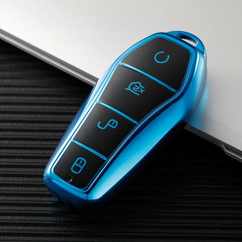 Premium TPU Key Case for BYD - Luxury Car Key Protector, Soft & Durable, 4-Button Cover