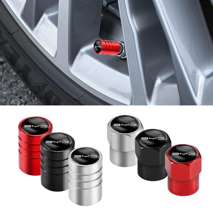 Metal Alloy Wheel Tire Valve Stem Caps (4PCS) for BYD - Aluminium Alloy, Dust proof