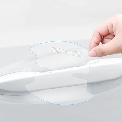 8-Pc Transparent Car Door Handle & Bowl Protection Stickers for BYD - Scratch-Resistant TPU