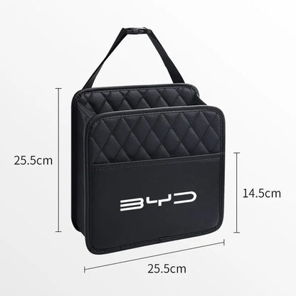 Luxury Car Seat Headrest Organiser for BYD - PU Leather Storage Holder