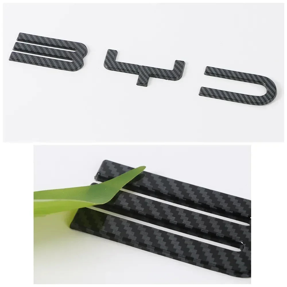 Carbon Emblem Badge Decals for BYD Seal – Gloss Black or Carbon Fibre Finish