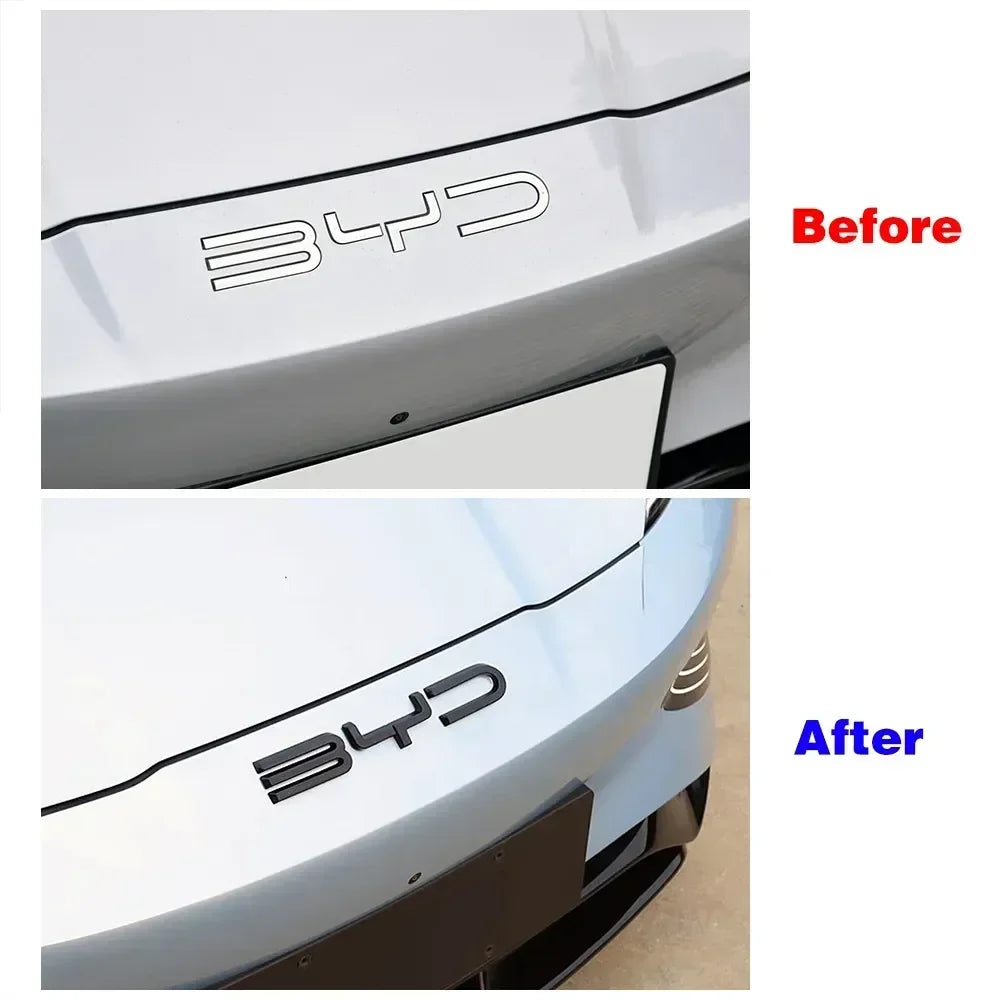 Carbon Emblem Badge Decals for BYD Seal – Gloss Black or Carbon Fibre Finish