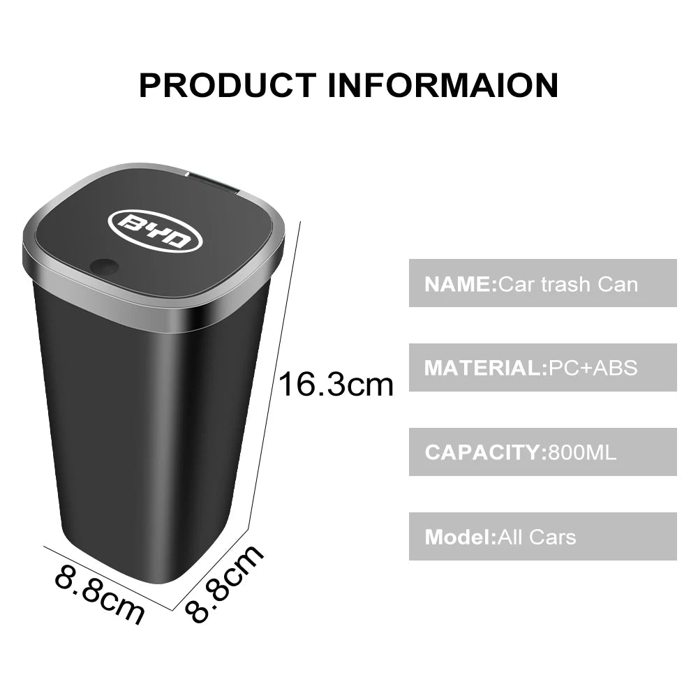 Car Trash Bin for BYD - Compact Garbage Storage Can & Dust Case