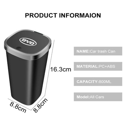 Car Trash Bin for BYD - Compact Garbage Storage Can & Dust Case