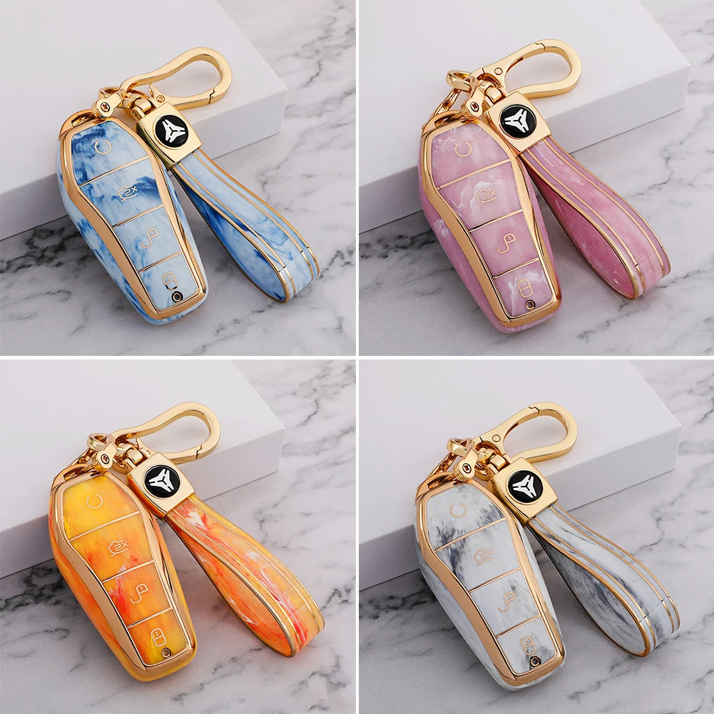 Soft TPU Car Key Case for BYD - 4 Button Remote Control Protector