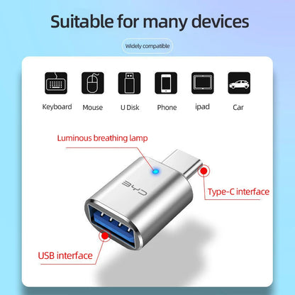 LED USB 3.0 to Type C Adapter for BYD - Fast Charging & 5Gbps Data Transfer