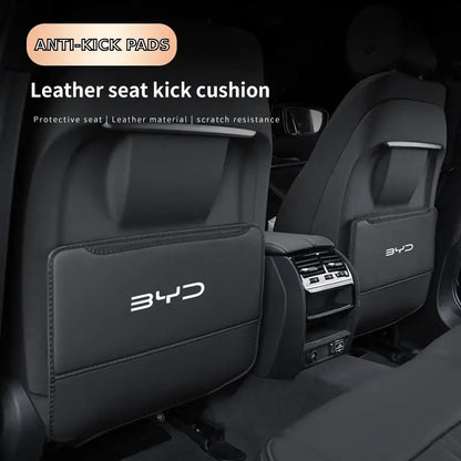 Anti-Kick Pad for BYD - PU Leather Seat Back Protector