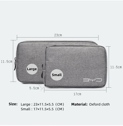 Portable Gadget Organiser for BYD - Car Key, USB Cable, Charger, and License Storage Bag