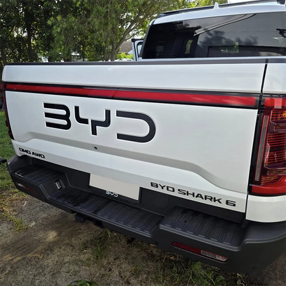 Gloss Black 3D Tailgate Emblem Lettering for BYD Shark 6 – Rear Badge Sticker Set