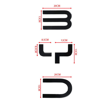 Gloss Black 3D Tailgate Emblem Lettering for BYD Shark 6 – Rear Badge Sticker Set