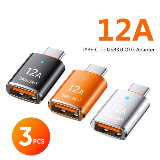 LED USB 3.0 to Type C Adapter for BYD - Fast Charging & 5Gbps Data Transfer