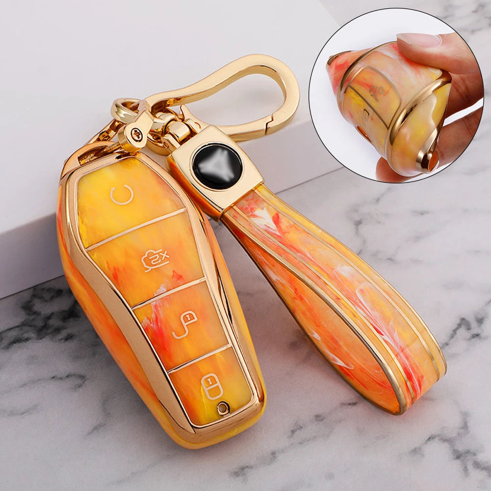 Soft TPU Car Key Case for BYD - 4 Button Remote Control Protector