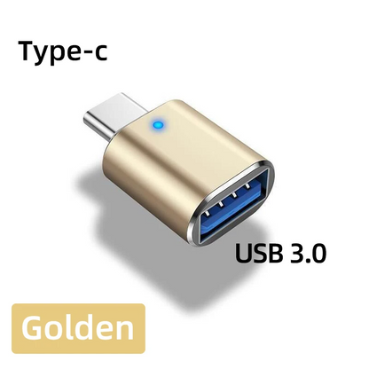 Universal LED USB 3.0 to Type C Adapter - Fast Charging & 5Gbps Data Transfer