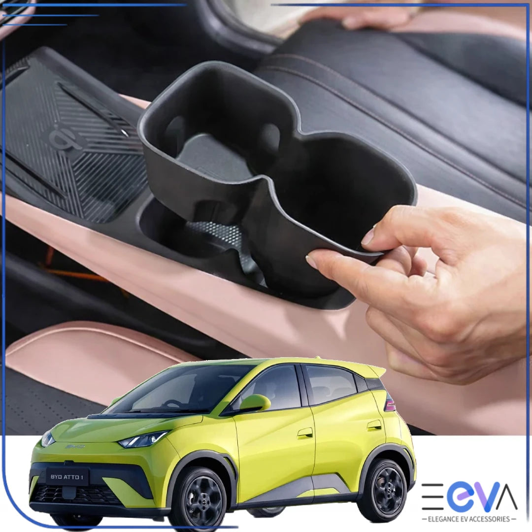 BYD Atto 1 cup holder insert installed in centre console from EEVA Store Australia
