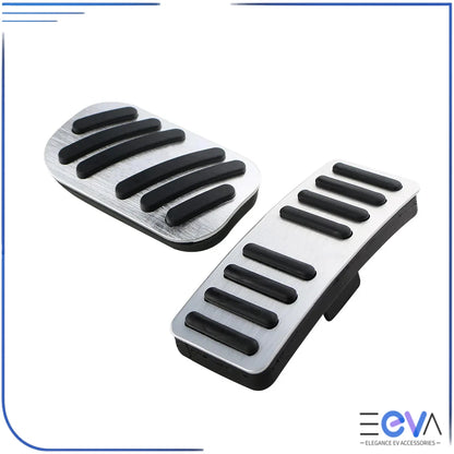 BYD Atto 2 and Atto 3 aluminium pedal covers in silver from EEVA Store Australia