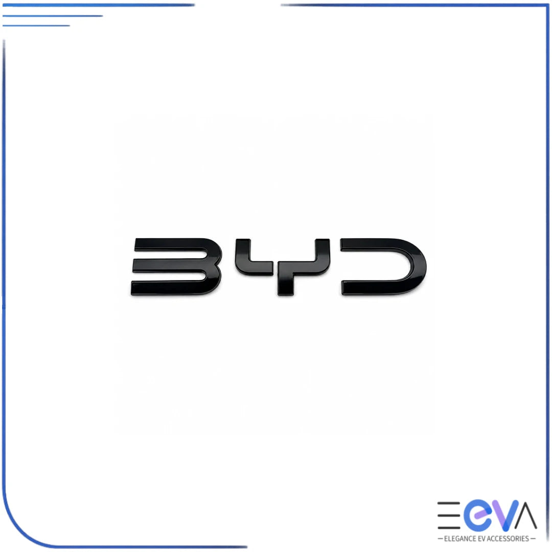 BYD Atto 2 BYD badge cover in gloss black finish from EEVA Store Australia