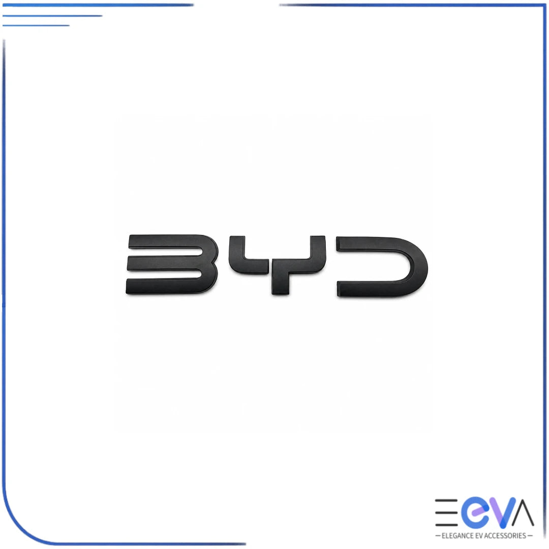 BYD Atto 2 BYD badge cover in matte black finish from EEVA Store Australia