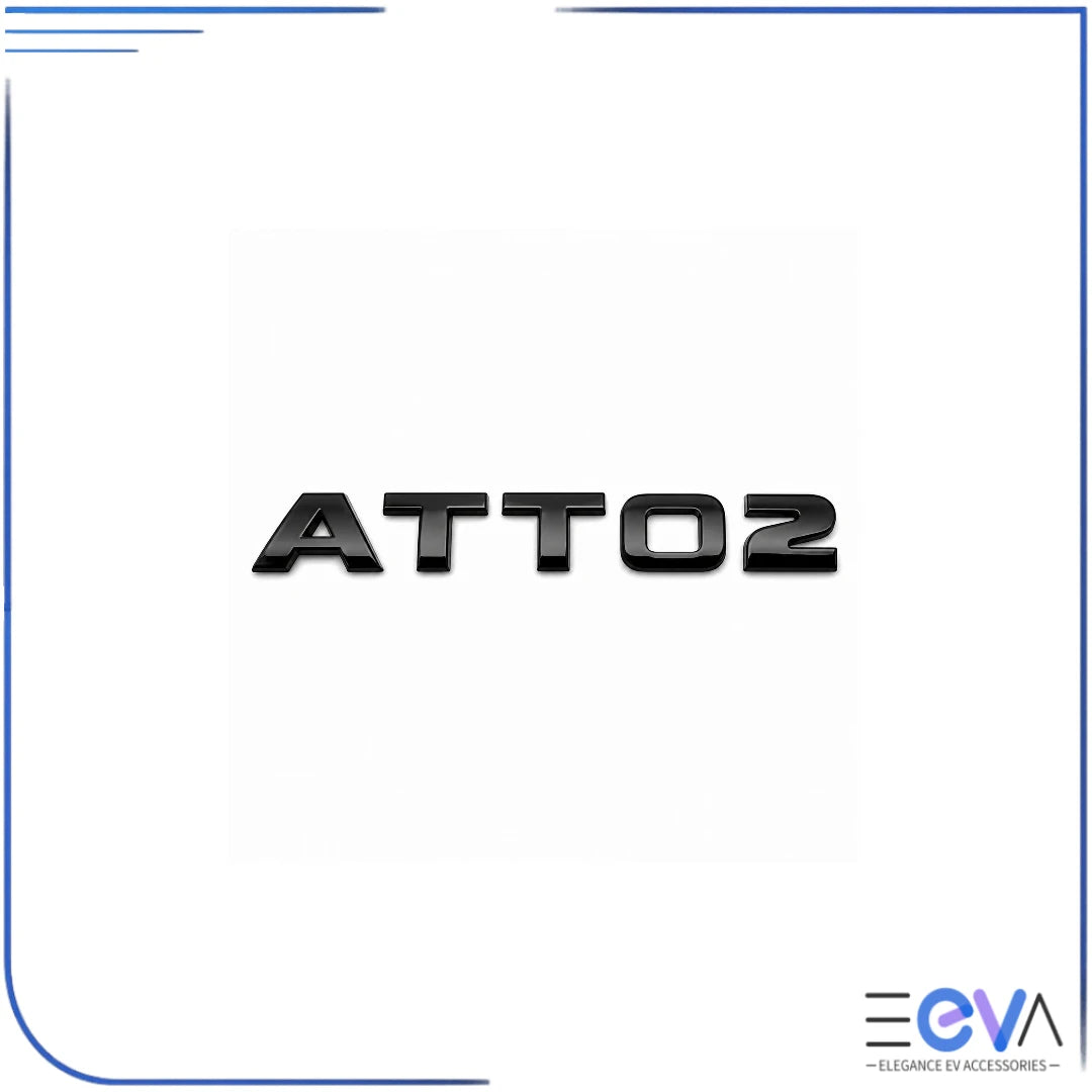 BYD Atto 2 model badge cover in gloss black finish from EEVA Store Australia