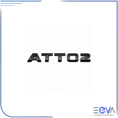 BYD Atto 2 model badge cover in gloss black finish from EEVA Store Australia