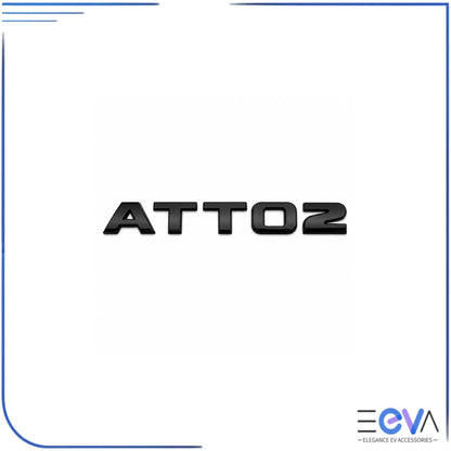 BYD Atto 2 model badge cover in matte black finish from EEVA Store Australia
