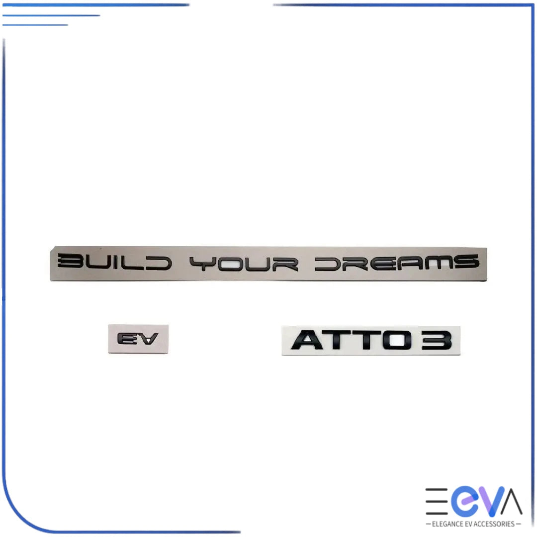 BYD Atto 3 tailgate badge decal set from EEVA Store Australia