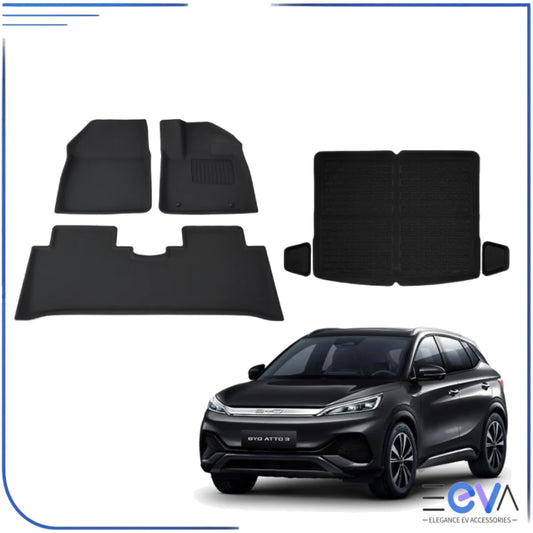 BYD Atto 3 XPE floor mats and boot liner  – complete waterproof interior protection kit from EEVA Store