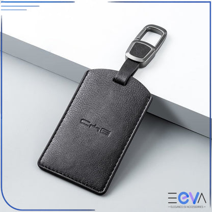 BYD Black leather NFC card holder by EEVA Store
