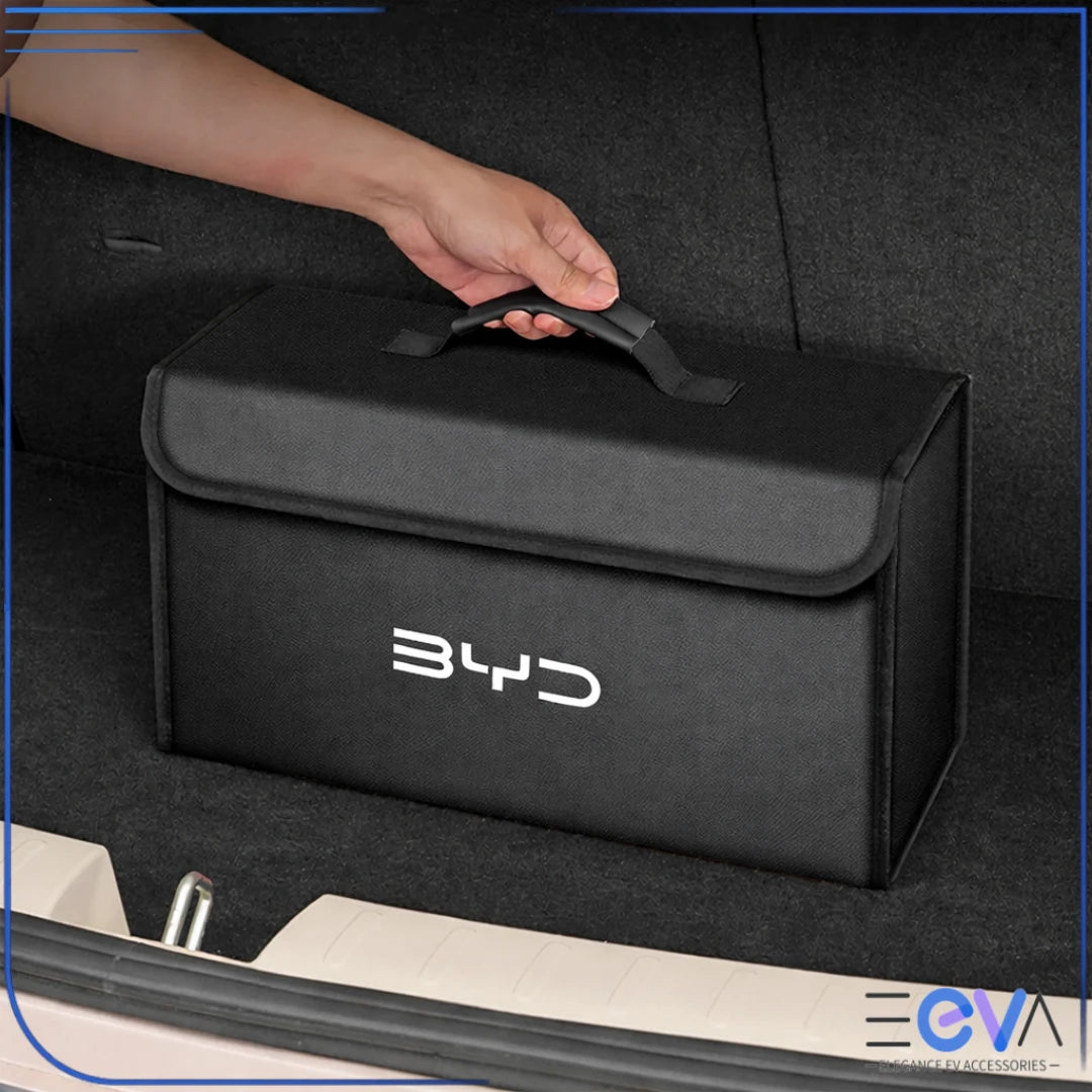BYD Boot Storage Box carry handle close-up from EEVA Store Australia.