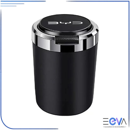 BYD car ashtray with LED light shown as a standalone product, featuring a sleek black finish from EEVA Store Australia.