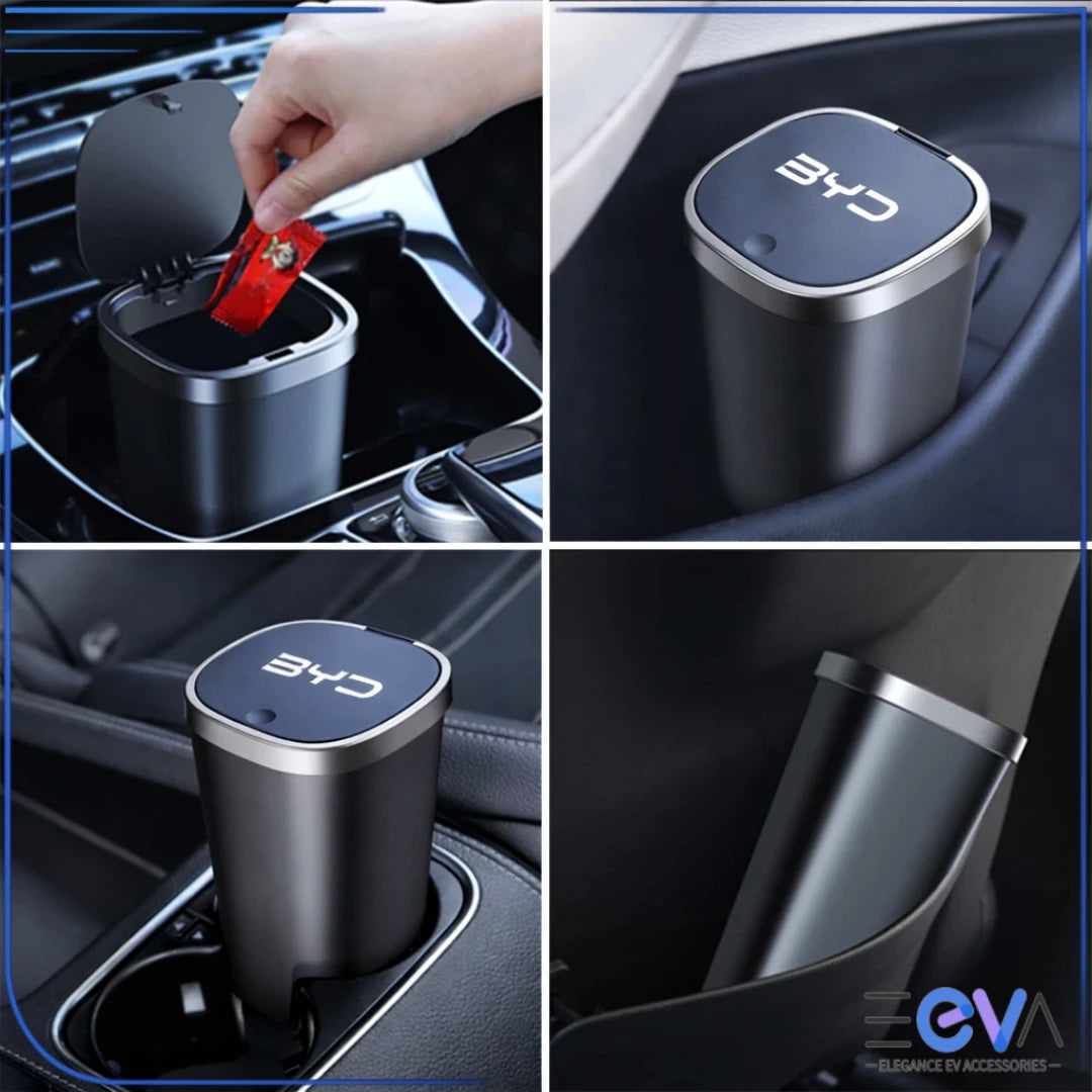 BYD car trash bin used in centre console, ideal for wrappers and small rubbish during daily driving from EEVA Store Australia.
