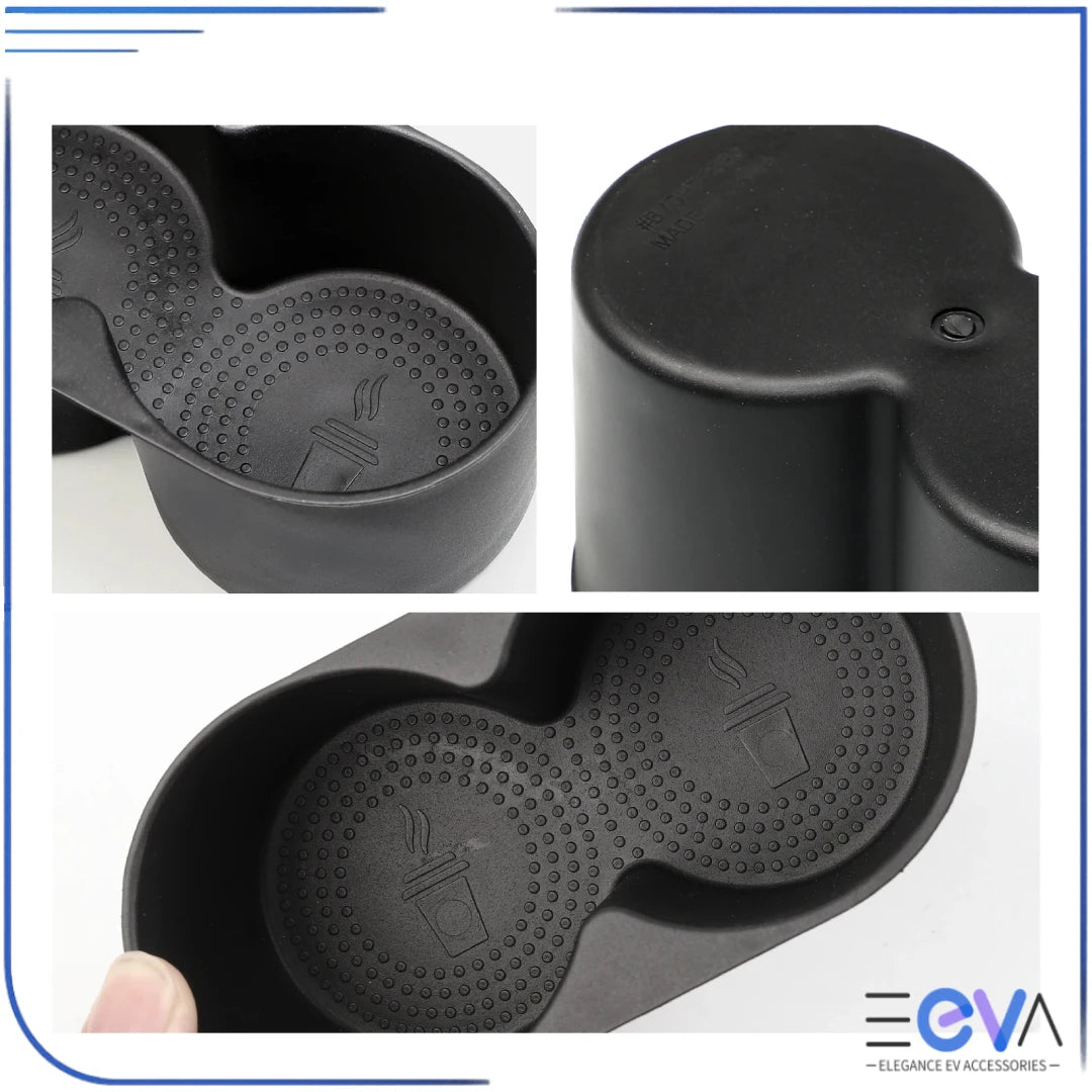 BYD Dolphin armrest cup holder insert close-up showing textured anti-slip base and moulded shape for everyday use from EEVA Store Australia.