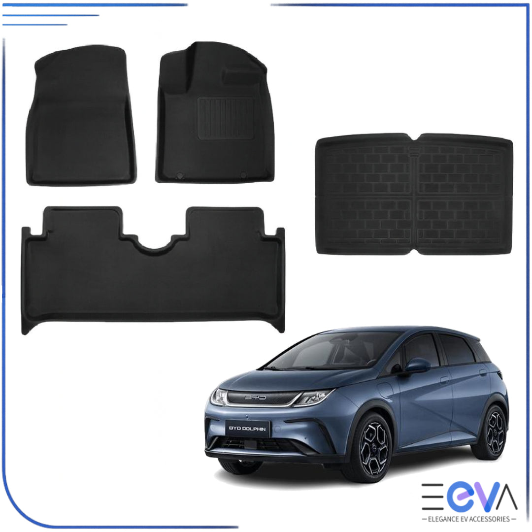 Premium 3D XPE floor mats and boot liner for BYD Dolphin by EEVA Store