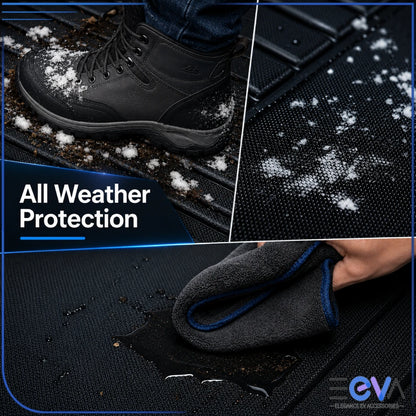 BYD Dolphin XPE floor mats showing all-weather waterproof protection and easy cleaning from EEVA Store Australia