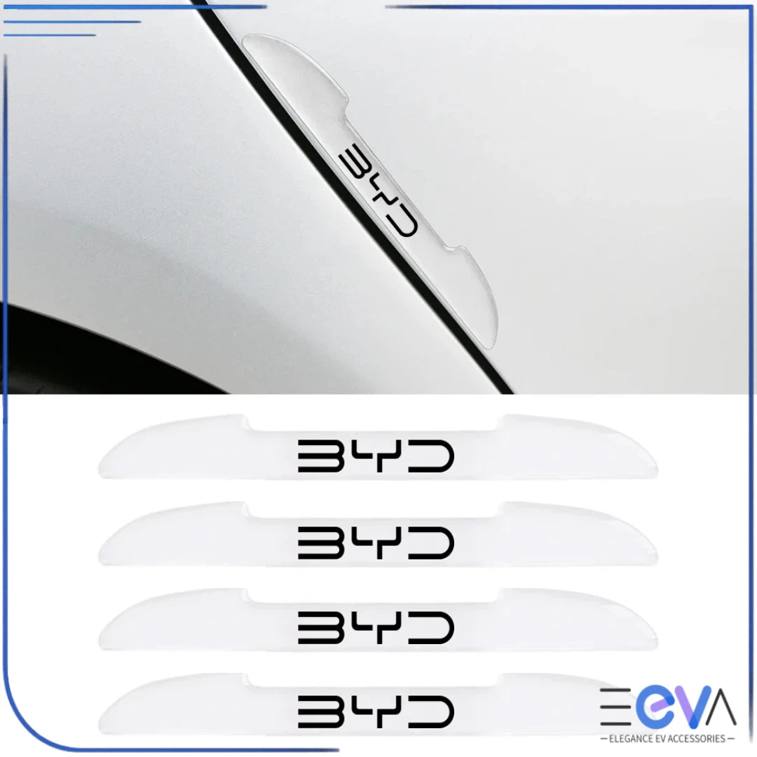 BYD car door anti-collision strip installed on door edge, providing discreet protection against dings and scratches from EEVA Store Australia.