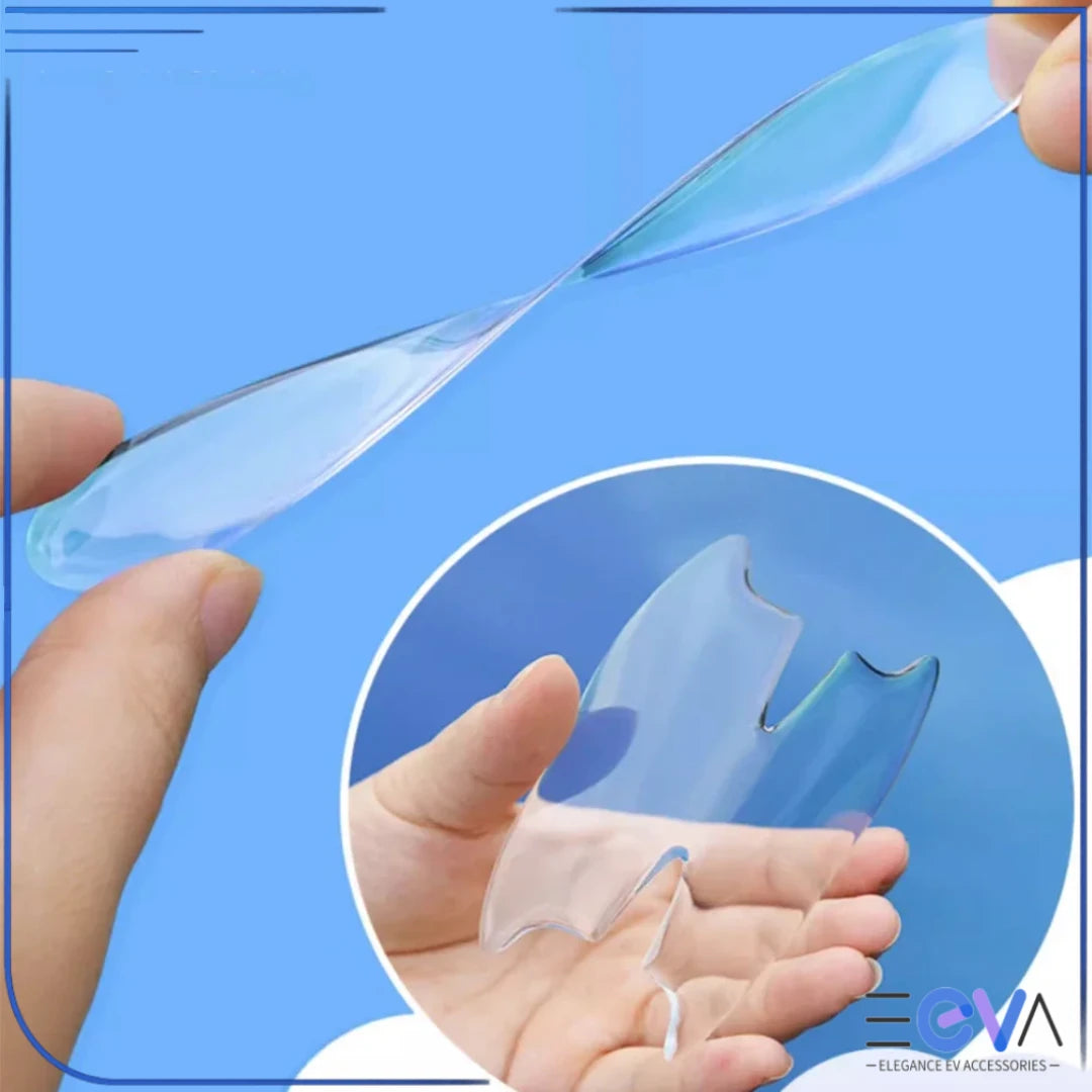 BYD door handle protection sticker shown flexing to demonstrate durable TPU material and impact resistance from EEVA Store Australia.