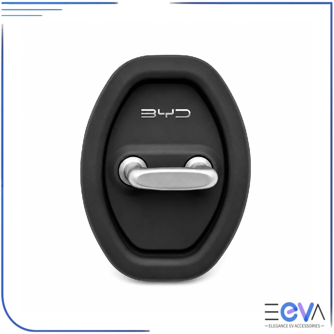 BYD black silicone door-lock protective cover shown in a close product view from EEVA Store Australia.