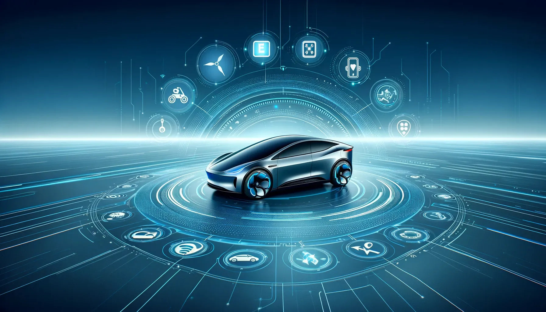 Futuristic BYD electric vehicle with blue digital theme – EEVA Store premium EV accessories in Australia