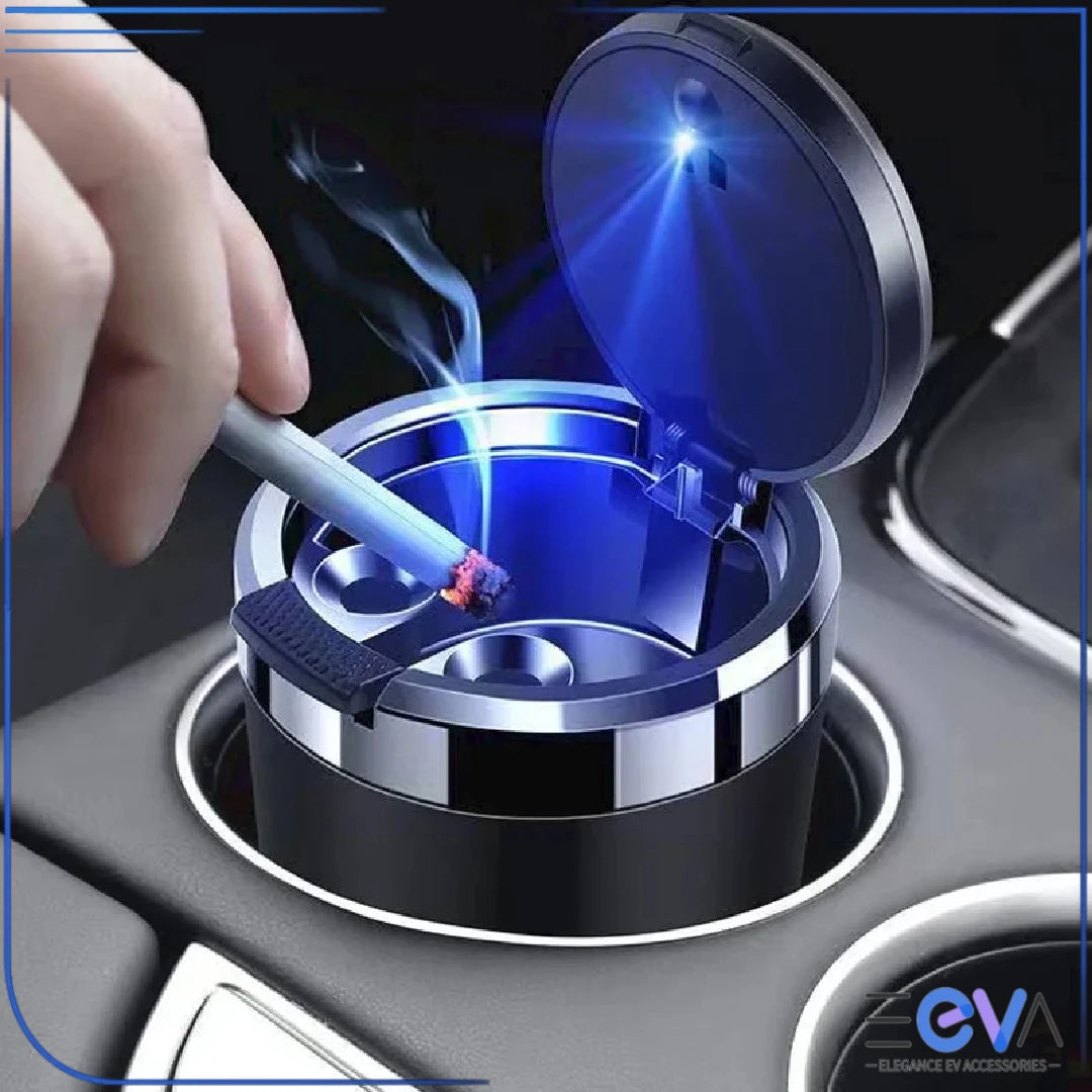 BYD car ashtray opened with built-in LED light illuminating the interior for night-time use from EEVA Store Australia.