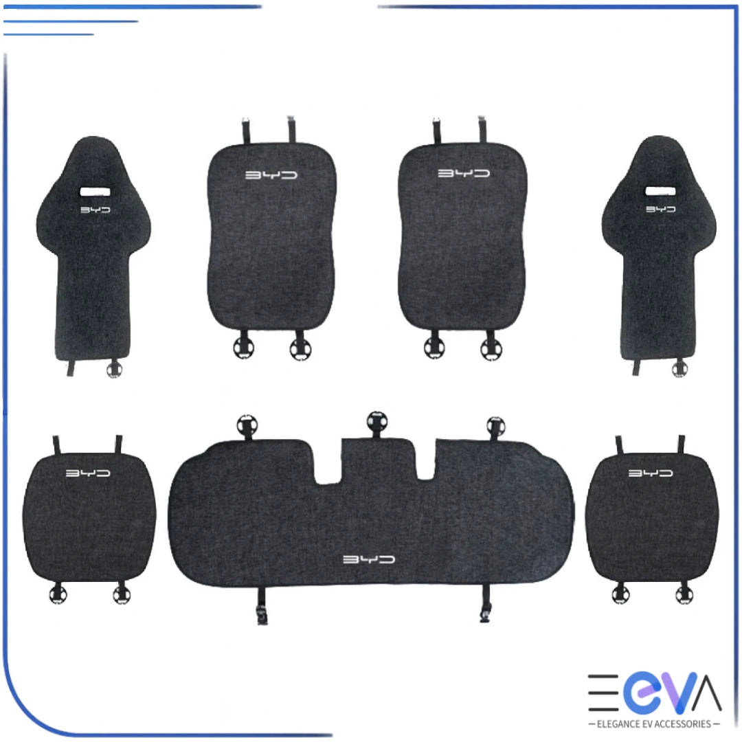 BYD full set all-season linen seat covers with BYD logo – breathable, protective and custom-fit from EEVA Store