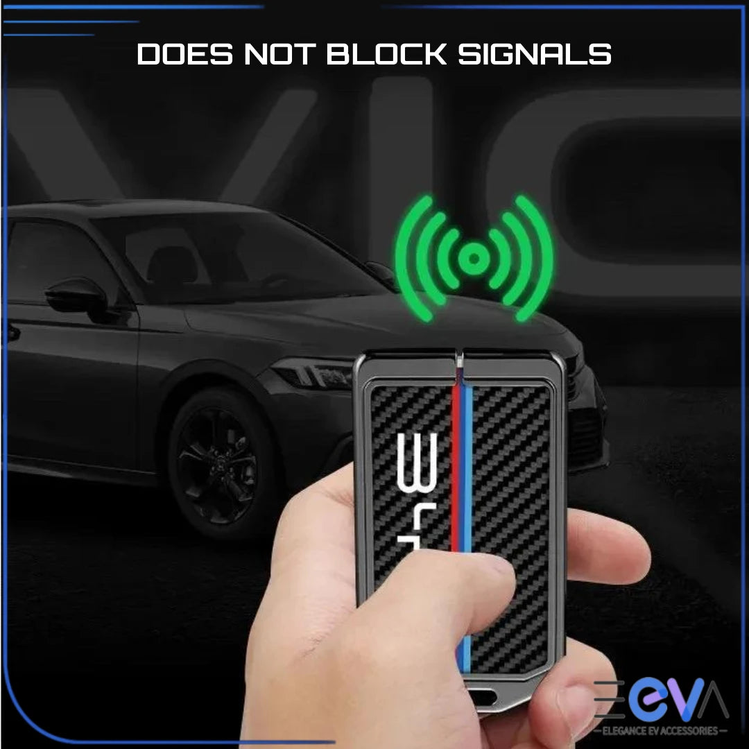 BYD NFC card key cover metal frame carbon fibre does not block signals from EEVA Store Australia.