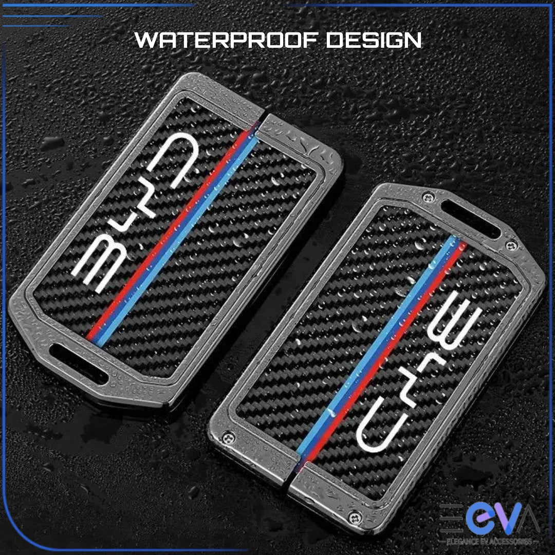 BYD NFC card key cover metal frame carbon fibre waterproof design from EEVA Store Australia.